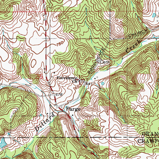 Topographic Map of Providence Church, IN