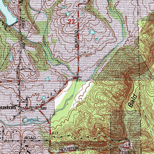 Topographic Map of Pruitt Branch, IN