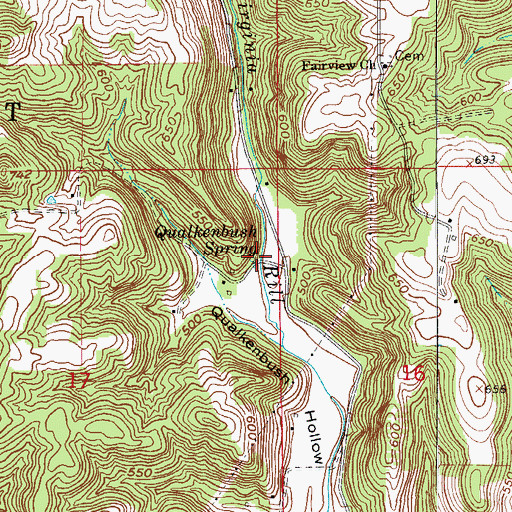 Topographic Map of Qualkenbush Spring, IN