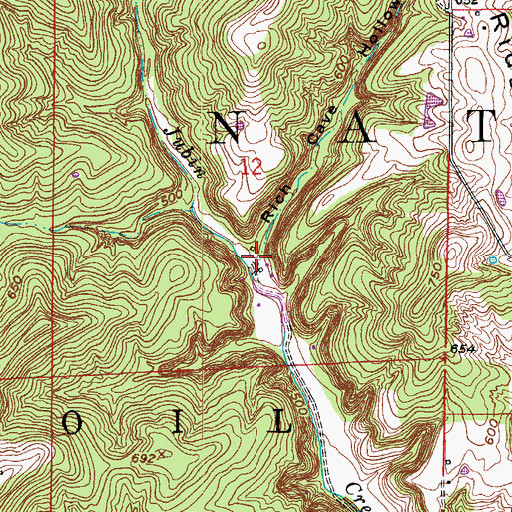 Topographic Map of Rich Cave Hollow, IN