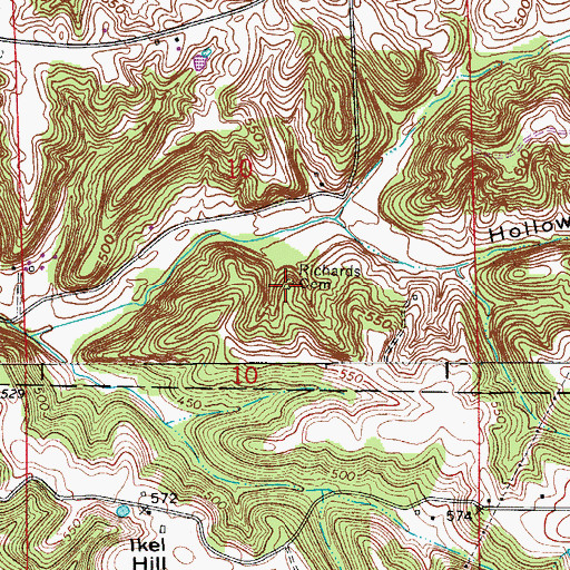 Topographic Map of Richards Cemetery, IN