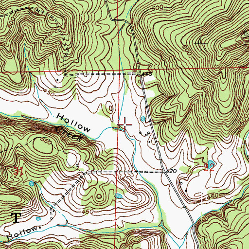 Topographic Map of Rickert Hollow, IN