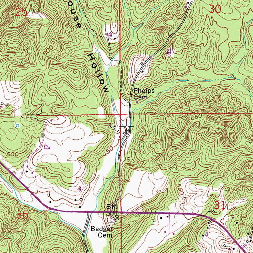Topographic Map of Rockhouse Hollow, IN