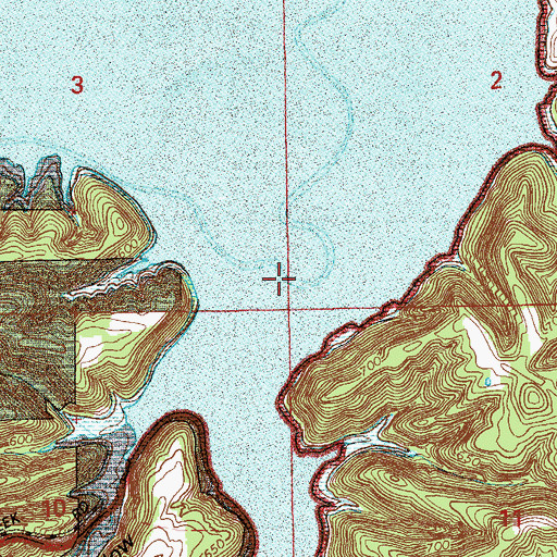 Topographic Map of Saddle Creek, IN