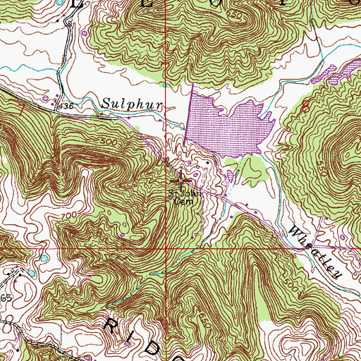 Topographic Map of Saint Johns Cemetery, IN
