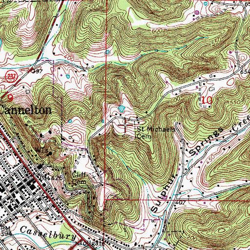 Topographic Map of Saint Michaels Cemetery, IN