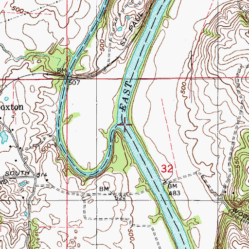 Topographic Map of Salt Creek, IN