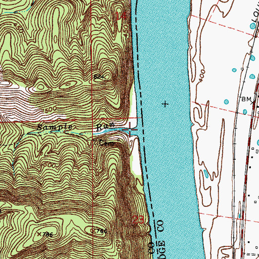 Topographic Map of Sample Run, IN