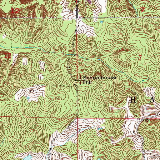 Topographic Map of Schoolhouse Hill, IN