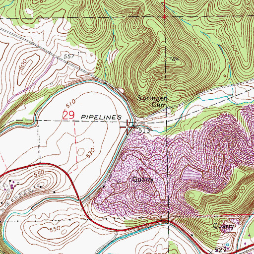 Topographic Map of Scott Hollow, IN
