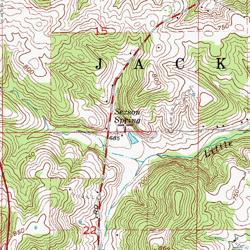 Topographic Map of Sexson Spring, IN