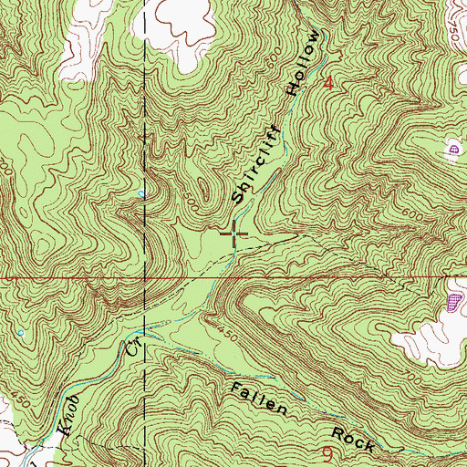 Topographic Map of Shircliff Hollow, IN