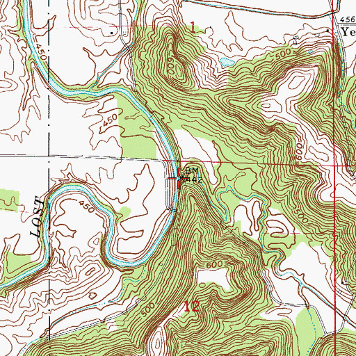 Topographic Map of Simmons Creek, IN