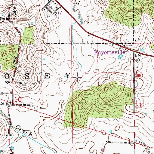 Topographic Map of Sinking Creek, IN