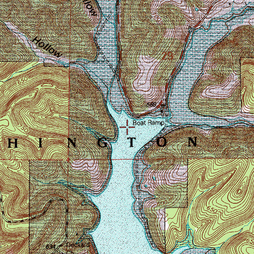 Topographic Map of Smoky Hollow, IN