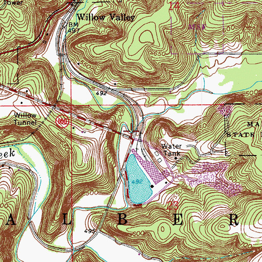 Topographic Map of South Fork Beaver Creek, IN