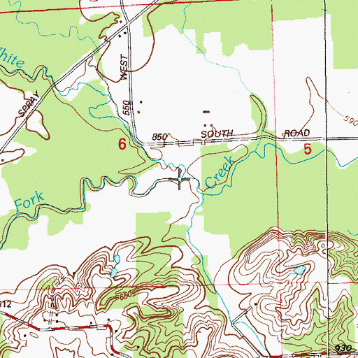 Topographic Map of South Fork Creek, IN