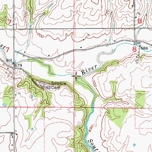 Topographic Map of South Fork Lost River, IN
