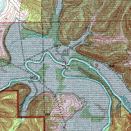 Topographic Map of South Fork Salt Creek, IN