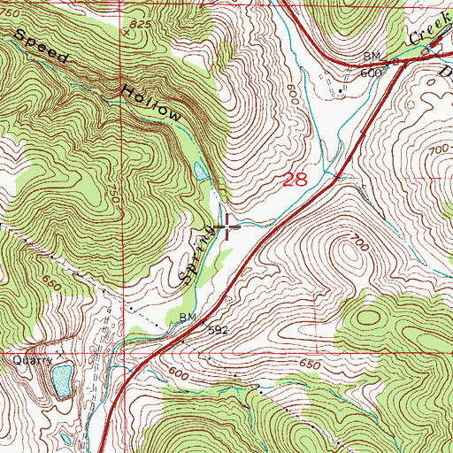Topographic Map of Speed Hollow, IN