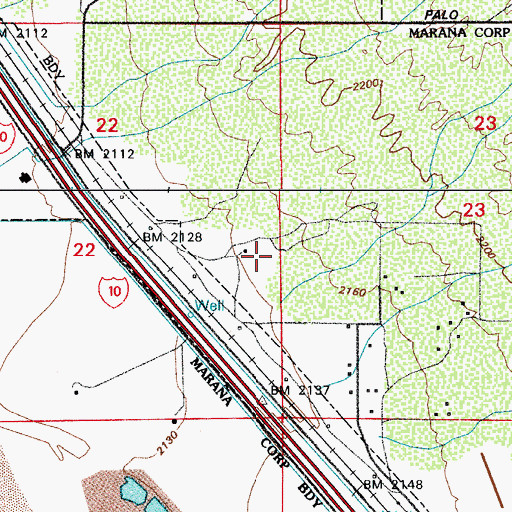 Topographic Map of KUAT-AM (Tucson), AZ