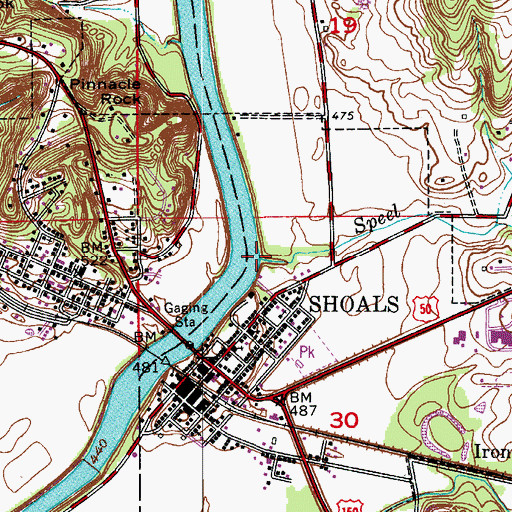 Topographic Map of Speel Creek, IN