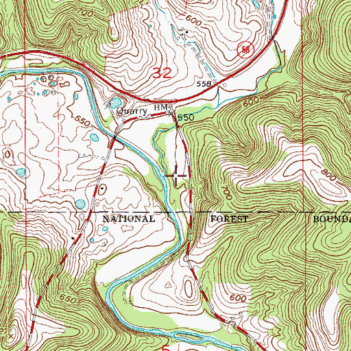 Topographic Map of Spring Creek, IN