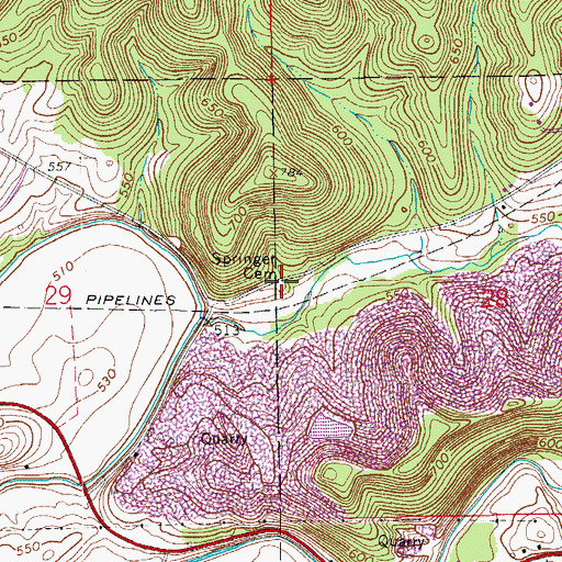 Topographic Map of Springer Cemetery, IN