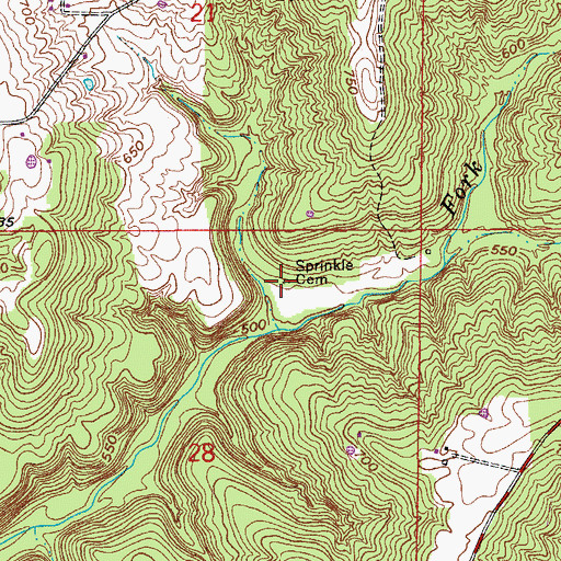Topographic Map of Sprinkle Cemetery, IN