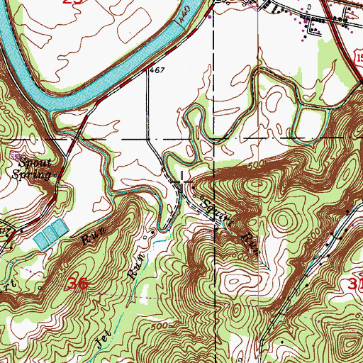 Topographic Map of Squirt Run, IN