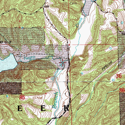 Topographic Map of Starnes Branch, IN