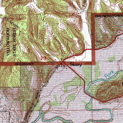 Topographic Map of Story, IN