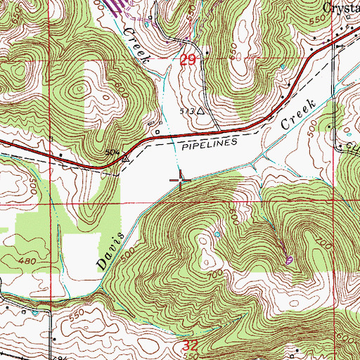 Topographic Map of Sugar Creek, IN