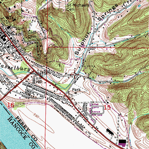 Topographic Map of Sulphur Springs Hollow, IN