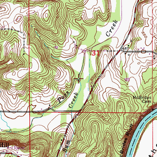 Topographic Map of Sum Creek, IN