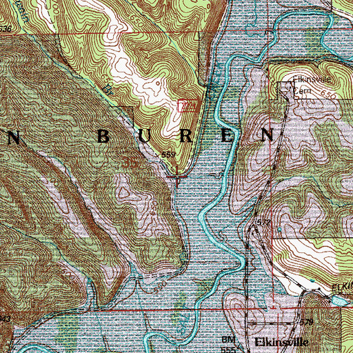 Topographic Map of Swain Branch, IN