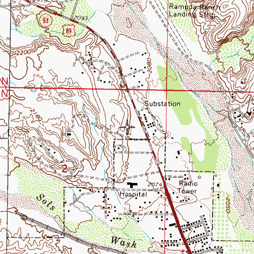 Topographic Map of KCIW-AM (Wickenburg), AZ