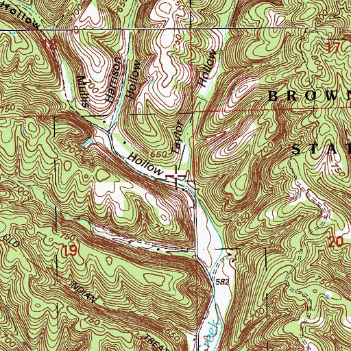Topographic Map of Taylor Hollow, IN