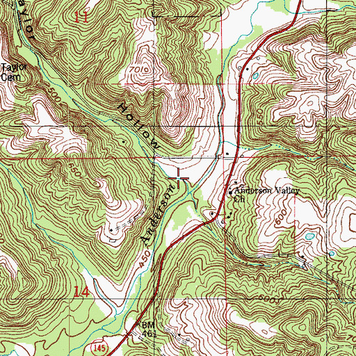 Topographic Map of Taylor Hollow, IN