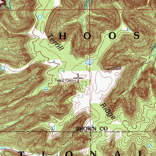 Topographic Map of Terrill Cemetery, IN