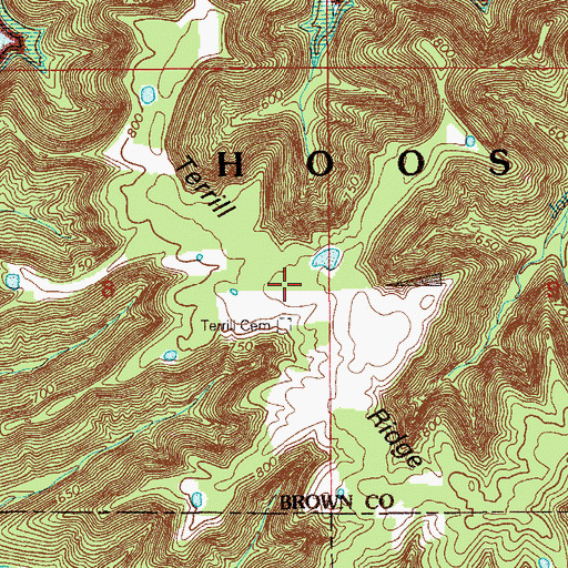 Topographic Map of Terrill Ridge, IN