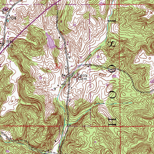 Topographic Map of Terry Cemetery, IN