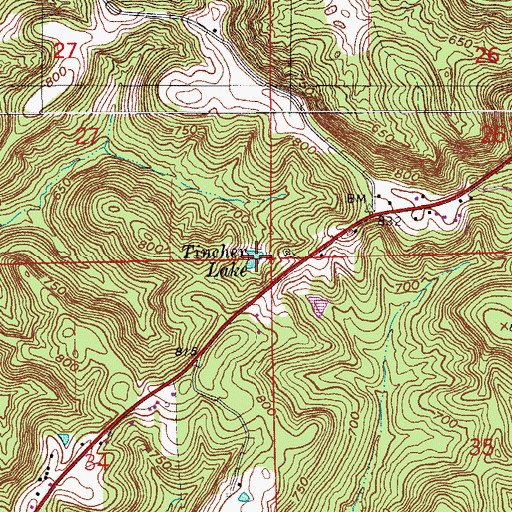 Topographic Map of Tincher Lake, IN