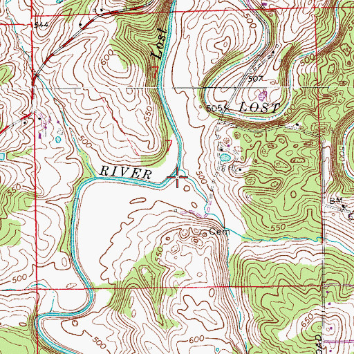 Topographic Map of Toliver Hollow, IN