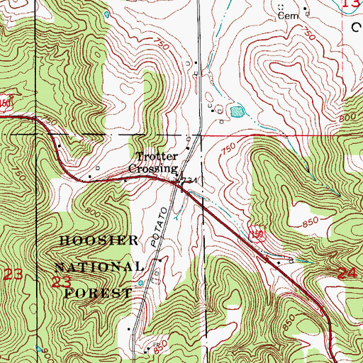 Topographic Map of Trotter Crossing, IN