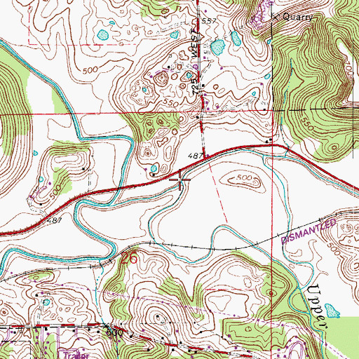 Topographic Map of Upper Sulphur Creek, IN