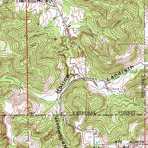 Topographic Map of Wadsworth Hollow, IN