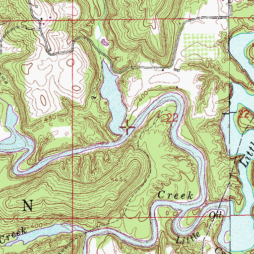 Topographic Map of Webb Branch, IN