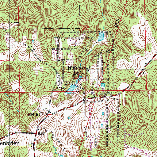 Topographic Map of Wildwood Lake, IN