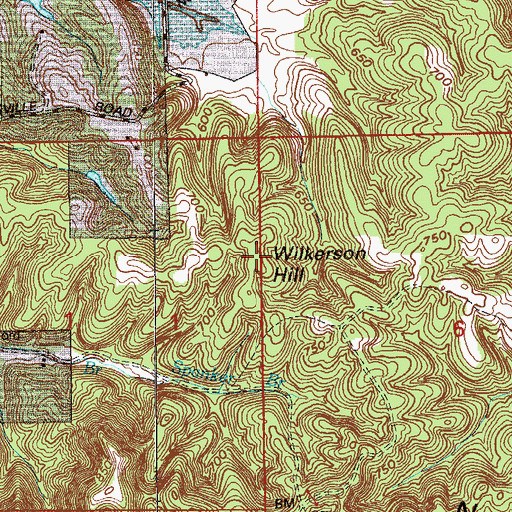 Topographic Map of Wilkerson Hill, IN